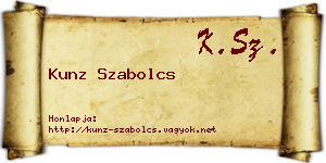 Kunz Szabolcs névjegykártya