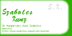 szabolcs kunz business card